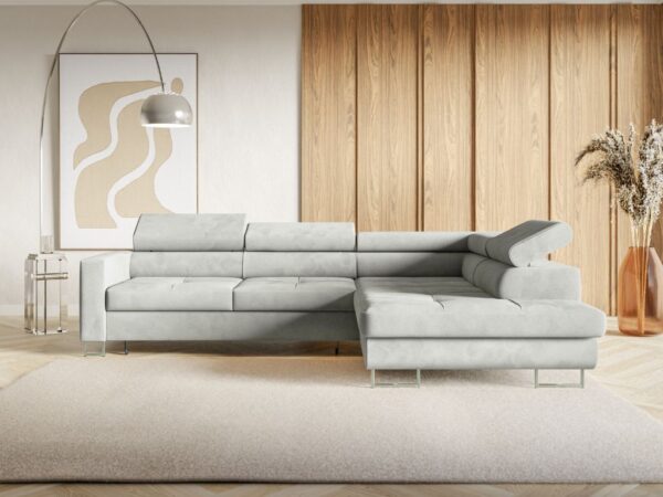 Narożnik MERCY 250x200 szary w tkaninie Matt Velvet 83