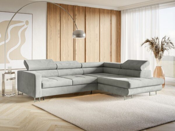 Narożnik MERCY 250x200 szary w tkaninie Matt Velvet 83