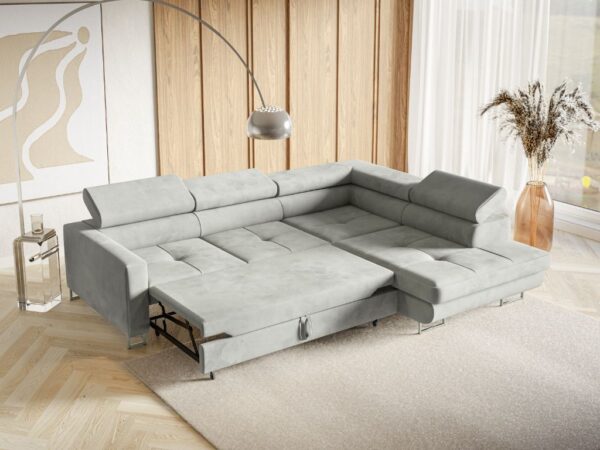 Narożnik MERCY 250x200 szary w tkaninie Matt Velvet 83