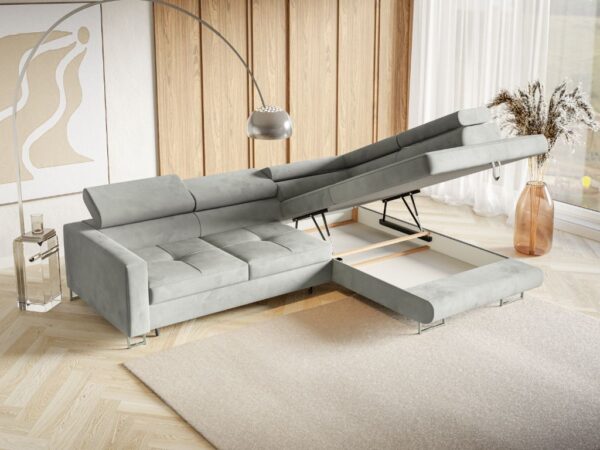 Narożnik MERCY 250x200 szary w tkaninie Matt Velvet 83