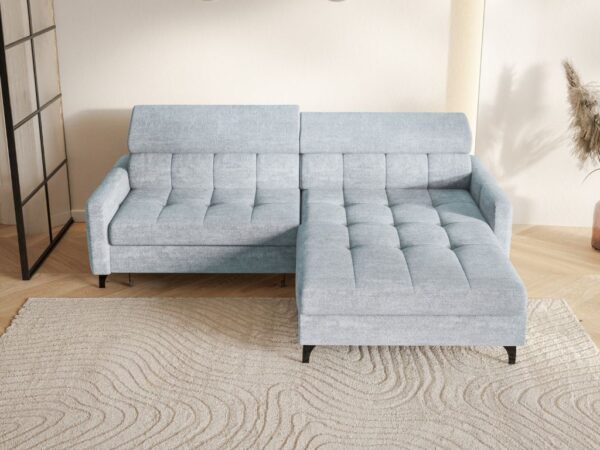 Narożnik BAMBI 225x175 z funkcją spania Vibe 70 błękitny