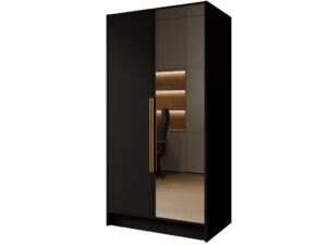 Szafa uchylna LUKKA z lustrem 100cm CZARNA