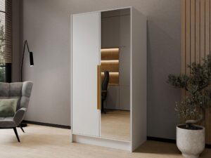 Szafa uchylna LUKKA z lustrem 100cm BIAŁA