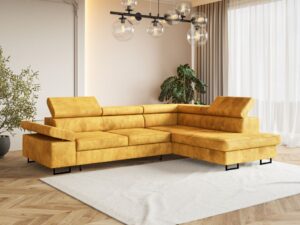 Narożnik rozkładany RELAX musztardowy złoty Terra 48