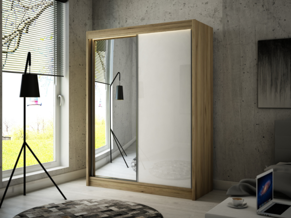 Szafa przesuwna VELAR z lustrem + szkło lacobel 120/150/200cm craft