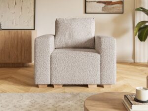 Fotel Soft beżowy baranek boucle bukla