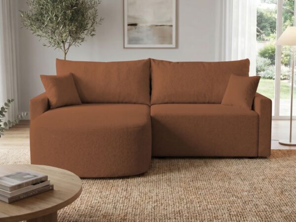 Narożnik DUO 222x155 zaokrąglona otomana boki 10cm beżowy